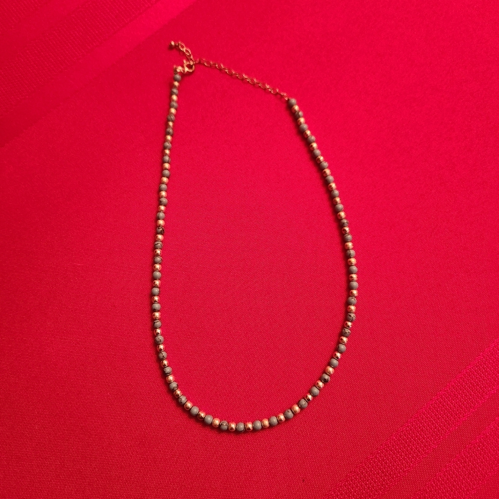 Elegant Beaded Silver And Teal Necklace